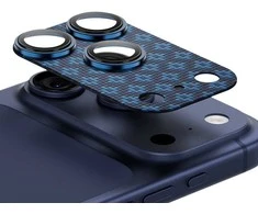 Benks Apsauginis stiklas Armor Warrior Lens (BE70) skirtas Apple iPhone 17 Pro Max ArmorGrid mėlynas (camera island)