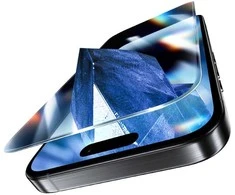 Oem Benks apsauginis stiklas Glass Warrior Sapphire Coating (LS65) skirtas Apple iPhone 16 Pro Max juodos spalvos (Thin Edge)