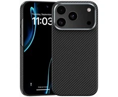 Benks Dėklas Magnetic Armor Air Kevlar Metal Frame 600D (0070) skirtas Apple iPhone 17 Pro Max juodos spalvos