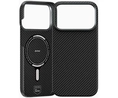 Benks Dėklas Magnetic Armor Air Kevlar Metal Frame 600D (0070) skirtas Apple iPhone 17 Pro Max juodos spalvos