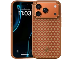 Benks Dėklas Magnetic Armor Pro Armor Grid Kevlar Metal Frame 600D (C.K.FL.AP.GD.F070) skirta Apple iPhone 17 Pro Max oranžinės spalvos