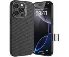 Benks Dėklas Magnetic Armor Pro Kevlar Metal Frame 600D (AD66) skirtas Apple iPhone 16 Pro Max juodos spalvos (Camera Control Button)