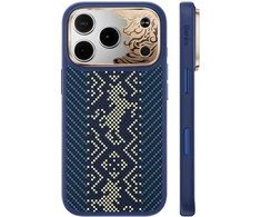Benks Dėklas Magnetic Armor Pro Knight Kevlar Metal Frame (C.K.FL.AP.GD.BC72) do Iphone 18 Pro/17 Pro mėlyna (Camera Control Button)