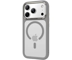 Benks dėklas Magnetic Mist Metal Frame (A069) skirtas Apple iPhone 17 Pro pilkos spalvos (Camera Control Button)