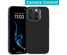 Oem Benks Magnetic Armor Pro Camera Control Kevlar Case Metal Frame 600D (D065) Apple iPhone 16 Pro dėklas telefonui juodos spalvos