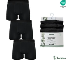 BENYSON bambuko viskozės trumpikės-šortukai vyrams, 3 vnt., juodos, XL