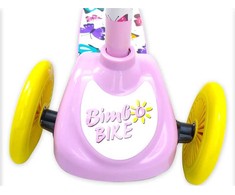 Bimbo_ Bike Vaikiškas paspirtukas Bimbo Bike, geltonas/rožinis