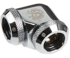 Bitspower Multi-Link Adapteris 90 Degree 12mm OD to 12mm OD Hardtube – shiny sidabrinis