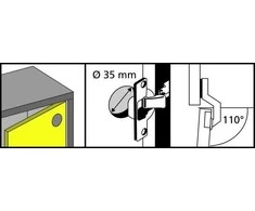 Black Blum LANKST VIDI CLIP SOFT CLOSE D35 110 2VNT