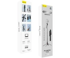 Oem Blavec Asmenukių lazda Aliuminio Fusion P08 tripod + nuotoliniu valdymu + 1 lamp 2,2 metres (SSFP08-TR1LB22) juodos spalvos
