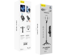 Oem Blavec Asmenukių lazda Aliuminio Fusion P07 Magsafe tripod + nuotoliniu valdymu + 2 lamps 1,4 metres (SSFP07-MTR2LB14) juodos spalvos