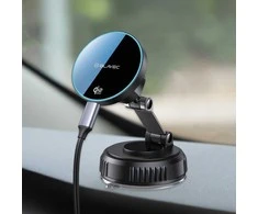Blavec automibilinis laikiklis su belaidžiu įkrovimu BHC-02 Qi2.2 25W (BHC02-QI2PMWIB) juodos spalvos