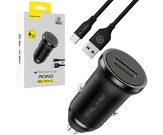 Blavec Automobilinis įkroviklis BS-01A-C Road – USB – QC 3.0 18W su USB į Type C kabeliu (CCBS01ACR-UB) juodos spalvos