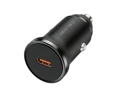 Blavec Automobilinis įkroviklis BS-01C-C Road – Type C – PD 20W su Type C į Type C kabeliu (CCBS01CCR-CB) juodos spalvos