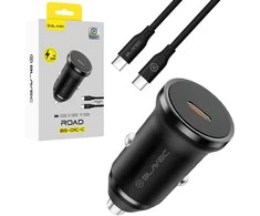 Blavec Automobilinis įkroviklis BS-01C-C Road – Type C – PD 20W su Type C į Type C kabeliu (CCBS01CCR-CB) juodos spalvos