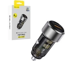Blavec Automobilinis įkroviklis BS-05B Nitro – USB + Type C – QC 3.0 18W PD 65W (CCBS05BN-UCB) juodos spalvos
