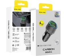 Oem Blavec automobilinis įkroviklis BS21A Carbon - 2xUSB - QC 3.0 36W 3A (CCBS21AC-2UB3A) juodos spalvos