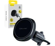Blavec automobilinis telefono laikiklis BHC-06B 15W magnetinis su belaidžiu įkrovimu ir aktyviu aušinimu (BHC06B-MAVIB) juodos spalvos