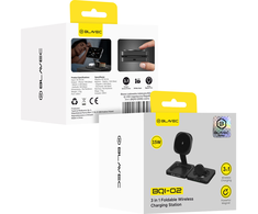 Oem Blavec belaidis įkroviklis BQI-02 Qi 15W magnetic Magsafe 3 in 1 (BQI02-QIMB) juodos spalvos