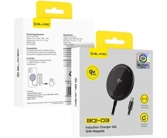 Oem Blavec belaidis įkroviklis BQI-03 Qi2 15W magnetic Magsafe (BQI03-QI2MB) juodos spalvos