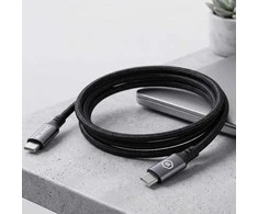 Blavec Cable Zumi braided – Type C to Type C – PD 60W 3A LCD display 1 metre Apple CarPlay/Android Auto (CZU-CC3B10) juodos spalvos