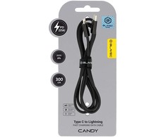 Oem Blavec Cable Candy braided – Type C to Lightning – PD 20W 2,4A 3 metres Apple CarPlay (CCA-CL24B30) juodas