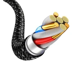 Oem Blavec kabelis Candy braided – USB į Lightning – 2,4A 3 metrai (CCA-UL24B30) juodos spalvos