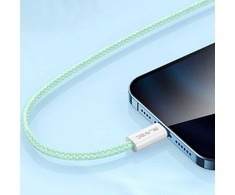 Oem Blavec kabelis Candy braided – USB į Lightning – 2,4A 2 metrai (CCA-UL24GN20) žalios spalvos