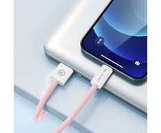 Oem Blavec kabelis Candy braided – USB į Lightning – 2,4A 1 metras (CCA-UL24P10) rožinės spalvos