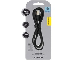 Oem Blavec Cable Candy braided – USB to Type C – PD 60W 3A 1 metre Apple CarPlay/Android Auto (CCA-UC3B10) juodas