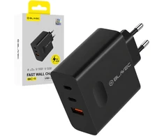 Blavec laidinis įkroviklis BC-11 GaN – USB + 2xTyp C – QC PD 65W 3A (TCBC11G-U2CB653A) juodos spalvos