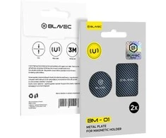 Oem Blavec magnetinio laikiklio plokštelė BM-01 rinkinys 2 vnt apvali (40mm) stačiakampė (40x58mm) carbon