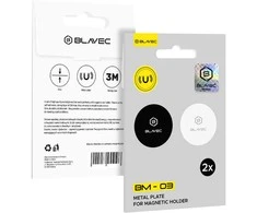 Oem Blavec magnetinio laikiklio plokštelė BM-03 rinkinys 2 vnt apvali (40mm) juodos ir sidabro spalvos