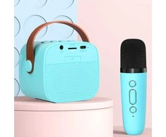 Blavec nešiojama bluetooth kolonėlė WS-07 Karaoke Party – 5W su 2 mikrofonais (WS07-2MBL) mėlynos spalvos