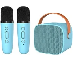 Blavec nešiojama bluetooth kolonėlė WS-07 Karaoke Party – 5W su 2 mikrofonais (WS07-2MBL) mėlynos spalvos