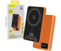 Blavec Power Bank 10000mAh BJ-03 Slim 13,5mm – Type C – 22,5W magnetic Magsafe 3 in 1 (PBBJ03-MC10O) oranžinės spalvos aluminum