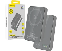 Blavec Power Bank 10000mAh BJ-04 Slim 13,5mm – Type C – 22,5W magnetic Magsafe 3 in 1 (PBBJ04-MC10G) pilkos spalvos