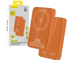 Blavec Power Bank 10000mAh BJ-04 Slim 13,5mm – Type C – 22,5W magnetic Magsafe 3 in 1 (PBBJ04-MC10O) oranžinės spalvos glass