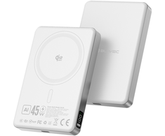 Blavec Power Bank 10000mAh BJ-05 Ultra Fast 16mm – Type C – Qi2.2 25W + PD 45W magnetic induction Magsafe 2 in 1 (PBBJ05-QI22MC10W) baltas