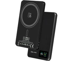 Blavec Power Bank 5000mAh BJ-03 Ultra Slim 7,8mm – Type C – 22,5W magnetic Magsafe 3 in 1 (PBBJ03-MC5B) juodos spalvos aluminum