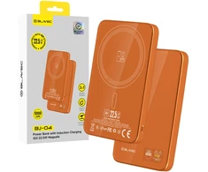 Blavec Power Bank 5000mAh BJ-04 Ultra Slim 7,8mm – Type C – 22,5W magnetic Magsafe 3 in 1 (PBBJ04-MC5O) oranžinis glass