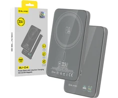 Blavec Power Bank 5000mAh BJ-04 Ultra Slim 7,8mm – Type C – 22,5W magnetic Magsafe 3 in 1 (PBBJ04-MC5G) pilkos spalvos