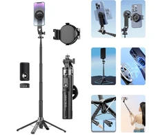 Blavec Selfie Stick Aliuminio Fusion P-06 Magsafe tripod + remote control + holder 1,34 metres (SSFP06-MTRHB134) juodos spalvos
