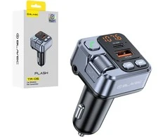 Blavec Transmiter FM Flash TR-05 MP3, Bluetooth – USB + Typ C – PD 30W (TFMFTR05-B) juodos spalvos