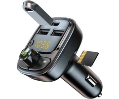 Blavec Transmiter FM Flash TR-06 MP3, Bluetooth – 2xUSB + Typ C – PD 30W (TFMFTR06-B) juodos spalvos