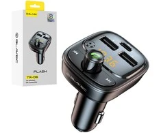 Blavec Transmiter FM Flash TR-06 MP3, Bluetooth – 2xUSB + Typ C – PD 30W (TFMFTR06-B) juodos spalvos