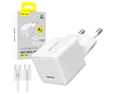 Blavec Wall charger BC-10 – Type C – PD 25W 3A with Type C to Type C cable (TCBC10-CW253A) baltos spalvos