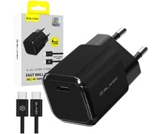 Blavec Wall charger BC-6 GaN4 – Type C – PD QC 33W 3A with Type C to Type C cable (TCBC6G4-CB333A+CC) juodos spalvos