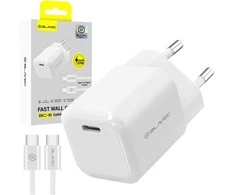 Blavec Wall charger BC-6 GaN4 – Type C – PD QC 33W 3A with Type C to Type C cable (TCBC6G4-CW333A+CC) baltas