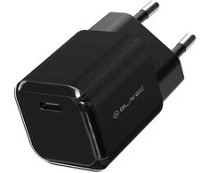 „Blavec“ sieninis įkroviklis BC-6 GaN4 – C tipo – PD QC 33W 3A su C tipo į C tipo laidu (TCBC6G4-CB333A+CC) juodos spalvos